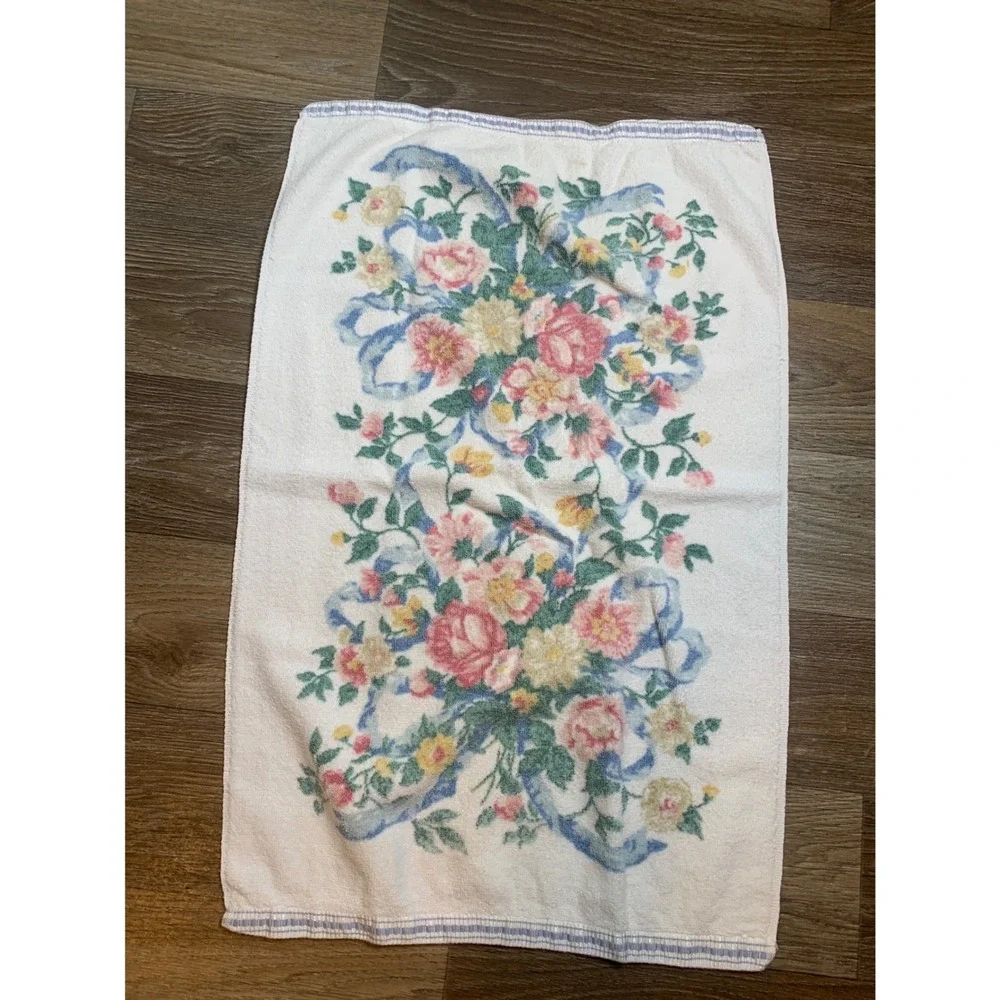 Waverly Vintage Cottagecore 100%‎ Cotton Towel Set of 3 Made in USA 90s